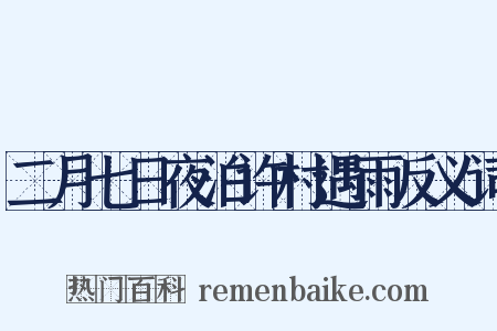 二月七日夜泊许村遇雨反义词是什么意思的图片